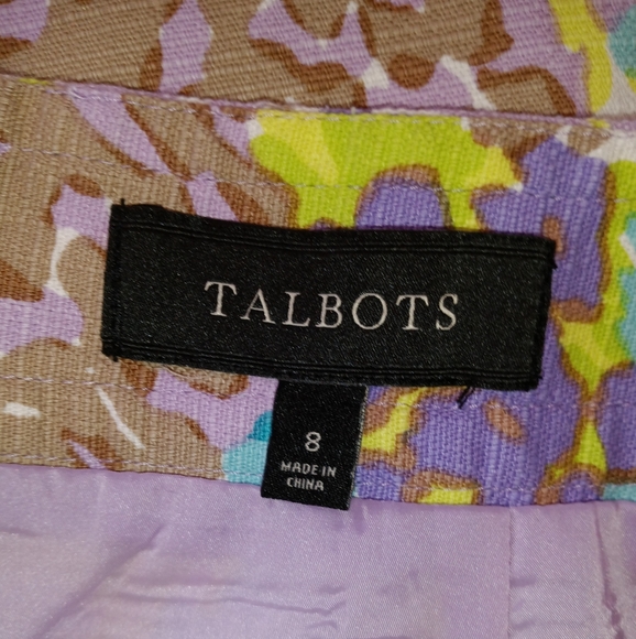 Talbots | Garden Floral Purple, Blue, & Green Pencil Skirt Size 8 - Picture 7 of 12